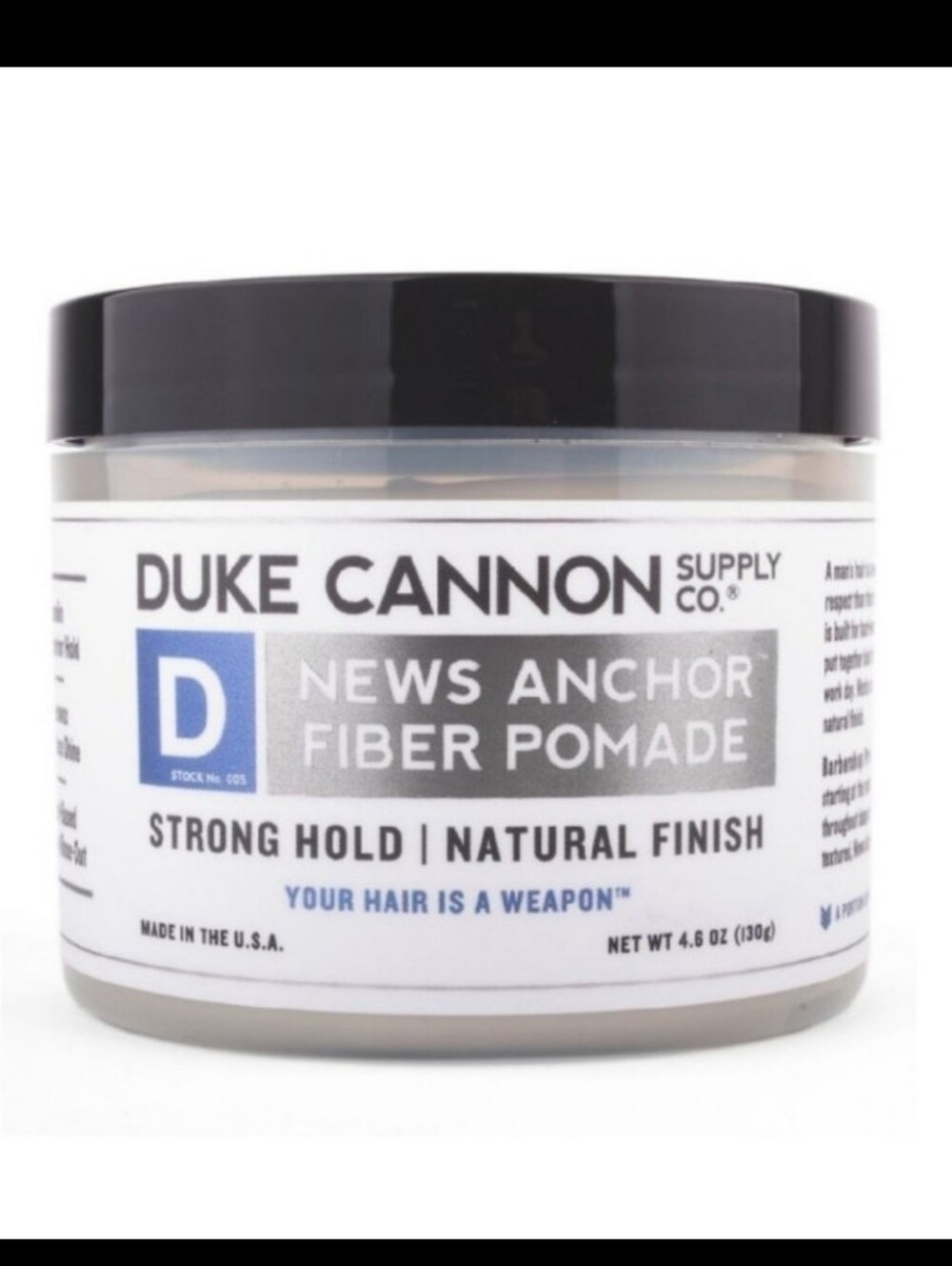 Duke Cannon Pomade Duke Cannon News Anchor Fiber Pomade Hair Pomade Hair Care